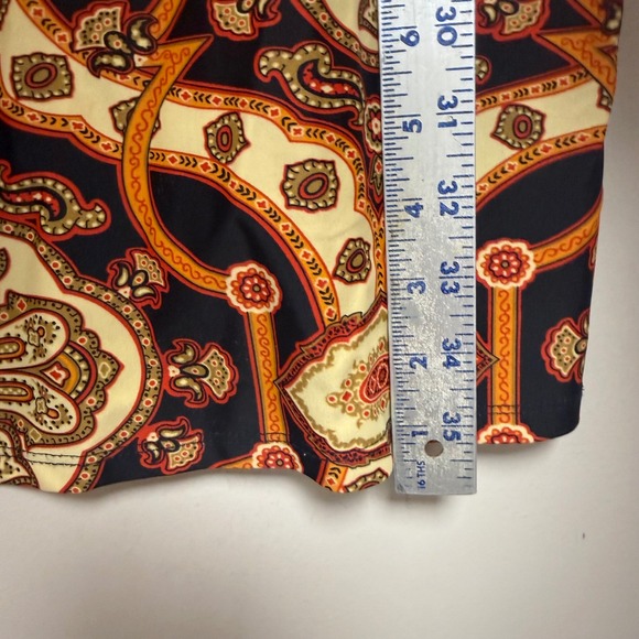 Jude Connally Sheath Dress Womens Small Orange Paisley Jude Cloth 3/4 Sleeve 123 - Picture 3 of 7